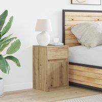Berkfield Home Bedside Cabinet Artisan oak 38 x 34 x 61 cm Particle board in Brown