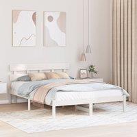 Berkfield Home Bed Frame with Headboard White 150x200 cm Solid Wood Pine