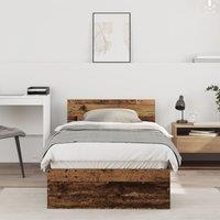 Berkfield Home Bed Frame without Mattress with Headboard Old Wood 90x190 cm in Brown