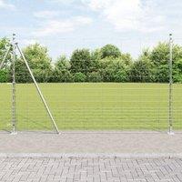 Berkfield Home Field Fence 1.5x50 m Galvanised Steel in Silver