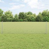 Berkfield Home Welded Wire Fence with 5 U Posts Silver 0.6x10 m Steel