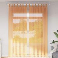 Berkfield Home Voile Curtains with Loops 2 pcs Orange 140x260 cm