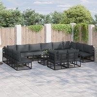 Berkfield Home Garden Sofa Set 13 pcs Black 70 x 70 x 32 cm Aluminium