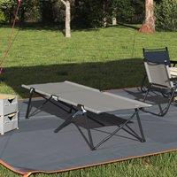 Berkfield Home Folding Sun Bed with Carry Bag Grey 600D Oxford Fabric