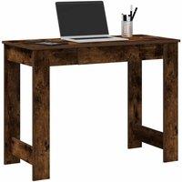 Berkfield Home Desk Smoked Oak 100x45x75 cm Engineered Wood in Brown | Size: 100 x 45 x 75 cm