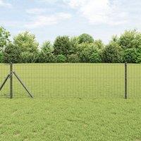 Berkfield Home Euro Fence with 7 Posts 0.4x10 m Galvanised Steel Grey in Silver