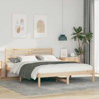 Berkfield Home with Headboard Brown 140 x 200 cm Solid pine wood