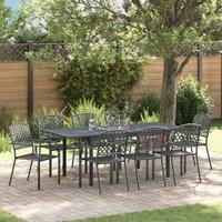 Berkfield Home 9 Piece Hallway Furniture Set Anthracite Steel in Black