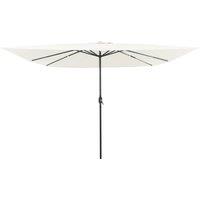 Berkfield Home Square Garden Parasol with LED Lights 295x245 cm Sand White