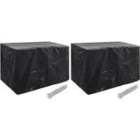 Berkfield Home Garden Furniture Covers 2 pcs 8 Eyelets 140x70x90 cm in Black | Size: 140 x 70 x 90 cm