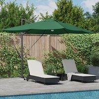 Berkfield Home Green Cantilever Umbrella Green Polyester, Metal Large