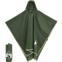 Berkfield Home Rain Poncho with Hood 2-in-1 Design Green 223x145 cm