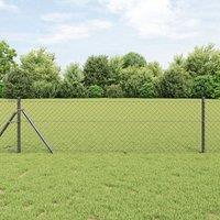 Berkfield Home Chain Link Fence Grey 0.6x10 m Steel
