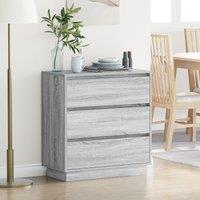Berkfield Home Bedside Cabinet with LED Grey Sonoma 71x34, 5x75 cm Engineered Wood