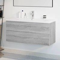 Berkfield Home Sink Cabinet with Built-in Basin Grey Sonoma Engineered Wood