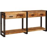 Berkfield Home Console Tables with Drawer with Shelf with Storage 2 pcs Brown Solid rough mango wood