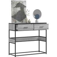 Berkfield Home Console Table Grey Sonoma 90x35x80 cm Engineered Wood | Size: 90 x 35 x 80 cm