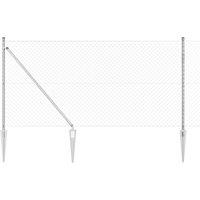 Berkfield Home Chain Link Fence with 7 Spike Posts 1x10 m Galvanised Steel in Silver