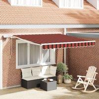 Berkfield Home Manual Retractable Awning with LED Orange & Brown 300x250 cm
