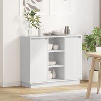 Berkfield Home Sideboard with LED White 90x32x75 cm Engineered Wood | Size: 90 x 32 x 75 cm