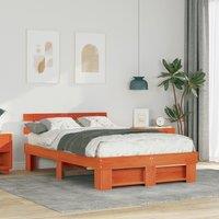 Berkfield Home with Headboard Brown 120 x 190 cm Solid pine wood
