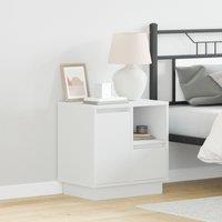 Berkfield Home Bedside Cabinets with LED 2 pcs White 50x34, 5x50 cm