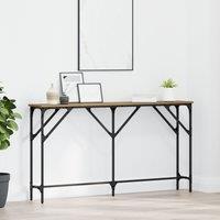 Berkfield Home Console Table Artisan Oak 140x23x75 cm Engineered Wood in Brown | Size: 140 x 23 x 75 cm
