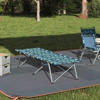 Berkfield Home Folding Camping Bed with Carry Bag Leaf Pattern 600D Oxford Fabric in Green