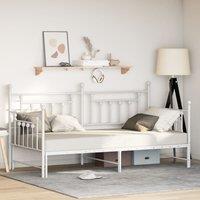 Berkfield Home Daybed Frame with Trundle in White - 90x190 cm Steel