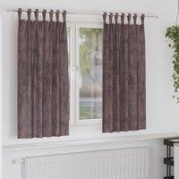 Berkfield Home Velvet Curtains 2 pcs with Eyelets Brown 175x140 cm