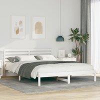 Berkfield Home with Headboard White 160 x 220 cm Solid pine wood