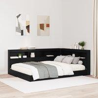 Berkfield Home Storage Headboard with Shelf Black oak 160 cm Engineered wood
