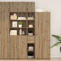 Berkfield Home Slim Storage Cabinet Artisan Oak 30x42.5x225 cm Engineered Wood in Brown