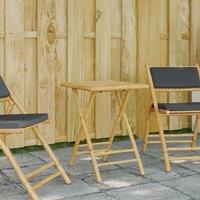 Berkfield Home Folding Garden Table 55x55x75 cm Bamboo in Brown | Size: 55 x 55 x 75 cm