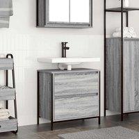 Berkfield Home Bathroom Basin Cabinet with Drawers Grey Sonoma 60x34.5x60 cm