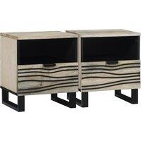 Berkfield Home Bedside Tables 2 pcs White & black 40 x 33 x 46 cm