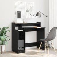 Berkfield Home Desk with Desk Lamps with Shelf with Storage Black oak Engineered wood