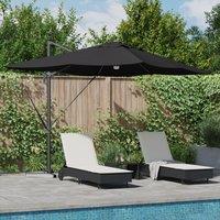 Berkfield Home Cantilever Umbrella - Black Polyester, Powder-Coated Steel Large