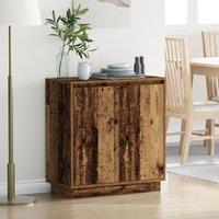 Berkfield Home Sideboard with LED in Old Wood - 71x34.5x75 cm Engineered Wood in Brown
