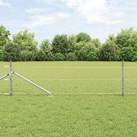 Berkfield Home Hexagon Fence 0.4x100 m Galvanised Steel in Silver