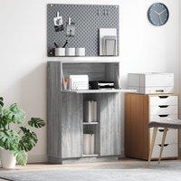 Berkfield Home Grey Writing Desk Grey Sonoma Engineered wood Large