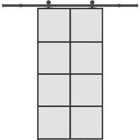 Berkfield Home Sliding Door with Hardware Set 102, 5x205 cm ESG Glass&Aluminium in Black