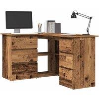 Berkfield Home Corner Desk Old Wood 145x100x76 cm Engineered Wood in Brown | Size: 145 x 100 x 76 cm