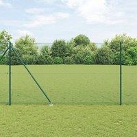 Berkfield Home Welded Wire Fence with 7 Spike Posts Green 1.5x10 m Steel
