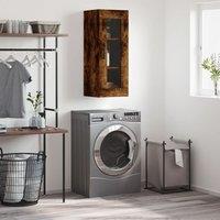 Berkfield Home Wall Mounted Cabinet Smoked Oak 34.5x34x90 cm in Brown
