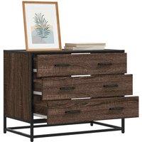 Berkfield Home Drawer Cabinet Brown Oak 70x41x56 cm Engineered Wood | Size: 70 x 41 x 56 cm