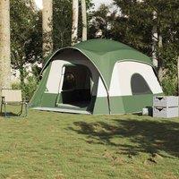 Berkfield Home Family Tent Cabin 6-Person Green Waterproof