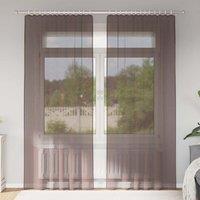 Berkfield Home Voile Curtains with Rod Pockets 2 pcs Brown