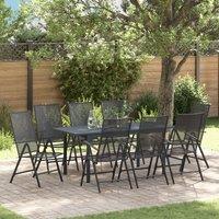 Berkfield Home 9 Piece Garden Dining Set Anthracite Steel