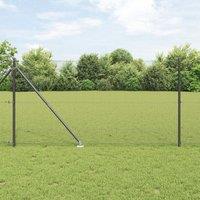 Berkfield Home Welded Wire Fence with 7 Spike Posts Grey 1.2x10 m Steel